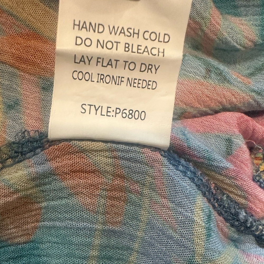 Lavender J Palazzo Pants Size Large Blue Pink Yellow Orange Tropical Print - Picture 9 of 11